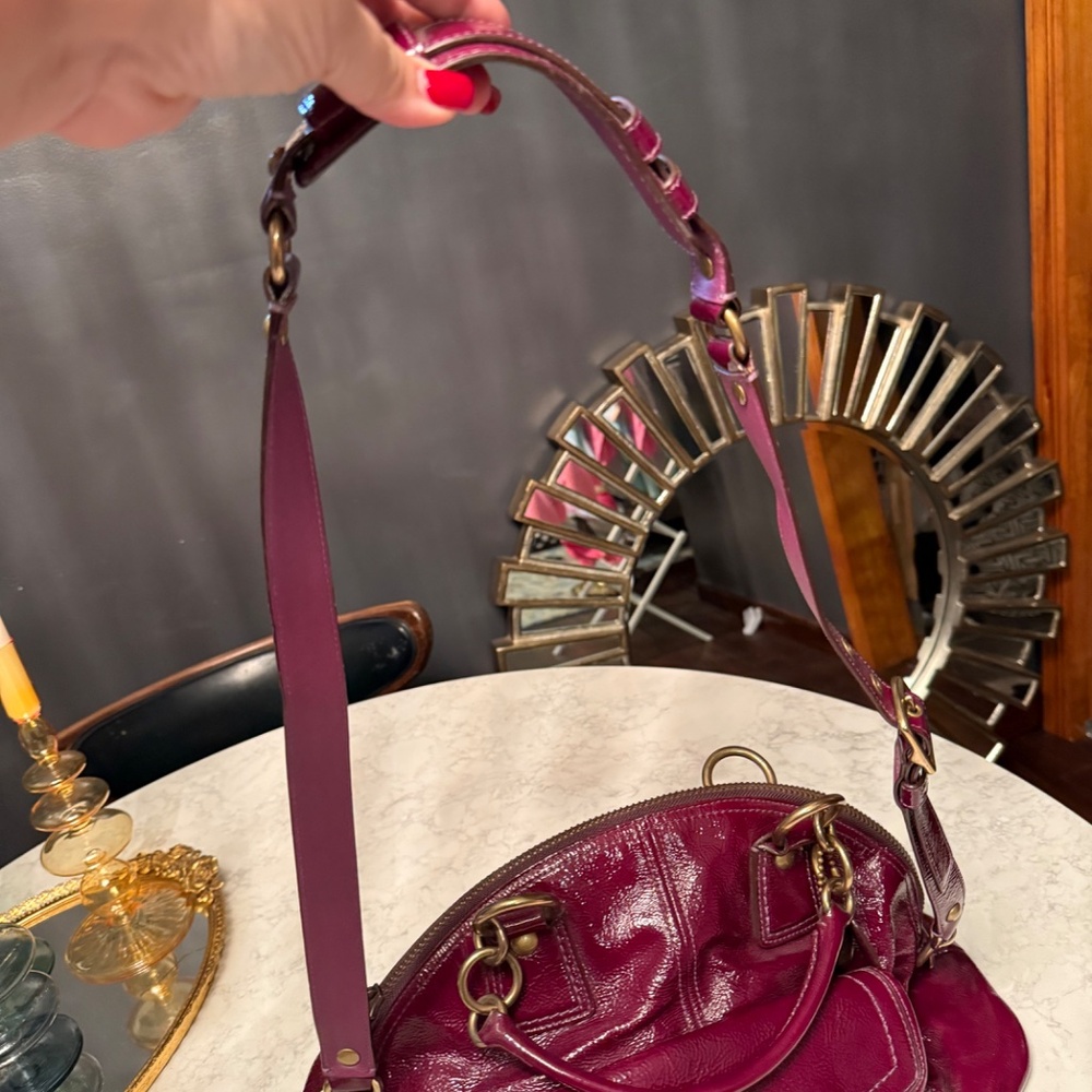 Coach Legacy Francine Patent Leather Satchel - Purple - Picture 11 of 14